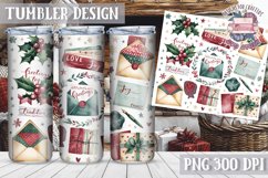 Sublimation Tumbler WRAP Christmas Design Quote Watercolor Product Image 1