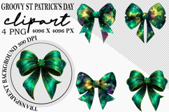 Whimsical Groovy St Patrick’s Day Clipart Watercolor png Product Image 1