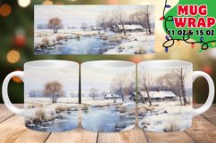 Christmas Snowy Peaks MUG WRAP 11oz 15oz Product Image 1