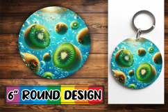 Radiant Round Coaster Design PNG, 3D Fruits Product Image 1