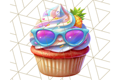 Bright Summer Cupcake PNG Clipart, Colorful Cupcakes Product Image 4