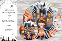 Kids Halloween Wind Spinner, Watercolor Pumpkins Spinner PNG Product Image 1