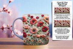 Floral Embroidery Mug Design - Sublimation 11oz 15oz Product Image 1