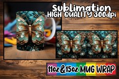 Fluttering Fantasy: 3D Butterfly Mug Wrap Sublimation Product Image 1