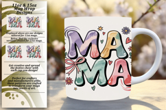 Vivid 11oz Mug Wrap Png Artwork , Mama Product Image 1