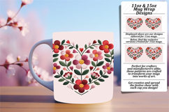 FLAWLESS PNG for 15oz Mug Wrap , Flowers Heart Product Image 1