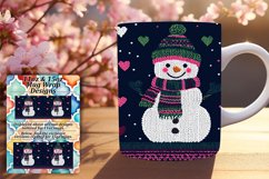 Stylish 11oz Mug Wrap Png Design , Snowman Product Image 1