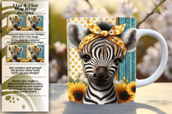 Lovely 15oz Mug Wrap Png Template , Cute Animals Product Image 1