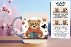 Eye-Catching 15oz Mug Wrap Png Template , Cute Bear Product Image 1