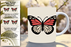 Charming 11oz Mug Wrap Png Artwork , Butterfly Product Image 1