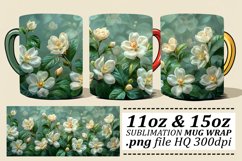 Spring Flower Bliss Mug Wrap - Pattern 11oz 15oz Product Image 1