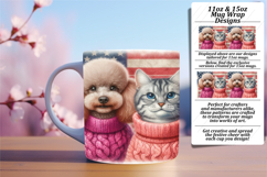 Delightful 15oz Mug Wrap Png Template , Dog and cat Product Image 1