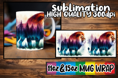 Pure elegance sublimation 11oz 15oz mug wrap, Animals Art Product Image 1