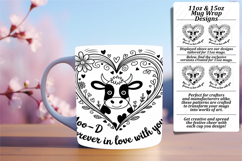 EXQUISITE 11oz Mug Wrap PNG Template , Cute Cow Product Image 1