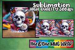 Cheerful sunsets 11oz 15oz sublimation wrap, Skull USA Product Image 1