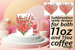 Sublimation Mug Wrap Spring Heart Flower Product Image 1