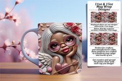 Charming 11oz Mug Wrap Png Design , 3D Cupid Product Image 1