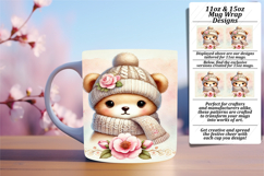 Delightful 15oz Mug Wrap Png Artwork , Cute Animals Product Image 1