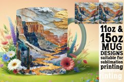 Golden Garden Glory Mug Wrap: Glitter Sublimation, Spring Product Image 1