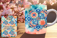 Joyful 11oz Mug Wrap Png Design , Watercolor Patter Product Image 1