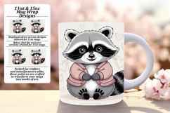 Bold 15oz Mug Wrap Png Design , Valenines Animals Product Image 1