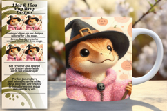 Luxurious 11oz Mug Wrap Png Design , Halloween Dino Product Image 1