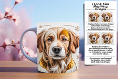 Unique 15oz Mug Wrap Png Design , Holiday Pets Product Image 1