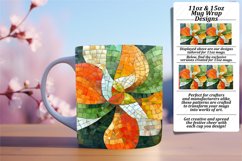 Glitter Flower Mug Wrap Sublimation Art 11oz 15oz Product Image 1