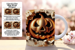 Serene 11oz Mug Wrap Png Design , 3D Pumpkin Product Image 1
