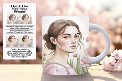 Sleek 11oz Mug Wrap Png Design , Beauty Woman Product Image 1