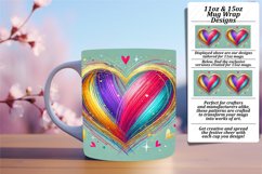 Gift 11oz Mug Wrap Png Design , Heart Product Image 1
