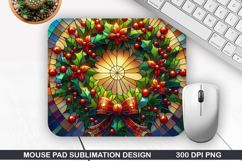 Flowers Mouse Pad Sublimation,Christmas Mouse Pad PNG Design Product Image 1