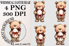 Whimsical Easter Bear Clipart Easter Bear png Product Image 1