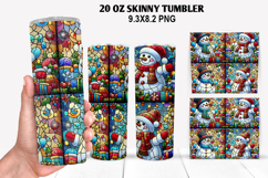 Snowman Skinny Tumbler 20oz Wrap Design, Christmas Tumbler Product Image 1