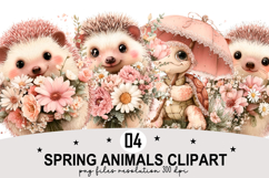 Spring Animals Clipart Watercolor Clipart png Product Image 1