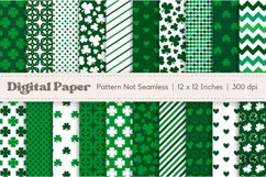 20 St Patrick&#039;s Day Digital Paper, Irish Clover Pattern Product Image 1