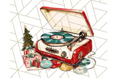 Vintage Glamorous Christmas Party Clipart PNG, Holiday Png Product Image 4