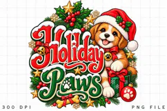 Jolly Holiday Paws Christmas Design, Cute Festive Puppy Product Image 2