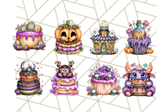 Whimsical Halloween Cake Clipart PNG, Spooky Desserts Product Image 4