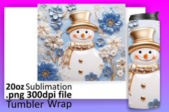 Joyful Winter Moments: 3D Snowman Tumbler Wrap Product Image 1
