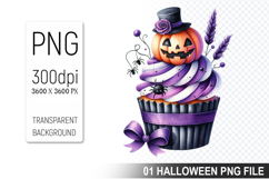 Spooky Cute Halloween Cupcakes Clipart PNG Bundle Product Image 14