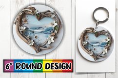 Timber Tranquility: Heart Frame Sublimation PNG Product Image 1