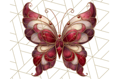 Stained Glass Butterfly PNG Colorful Clipart for Sublimation Product Image 4