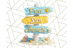 Sky Blue and Sunshine Yellow Summer Clipart PNG, Tropical Product Image 4