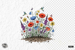 Whimsical Summer Wildflowers Clipart Product Image 1
