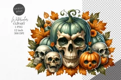 Halloween clipart, Skulls clipart, Autumn clipart Product Image 1