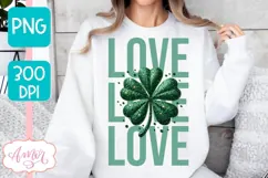 St. Patrick's day PNG sublimation | Love clover shirt PNG Product Image 3