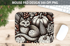 Cat Mouse pad Sublimation - Thanksgiving PNG Design Product Image 1