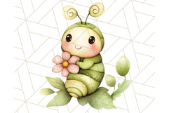 Cute Caterpillar Clipart PNG, Spring Bug Illustrations Product Image 4