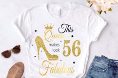 56th birthday svg, Queen Birthday 56 Svg, 56 Birthday svg, 5 Product Image 2